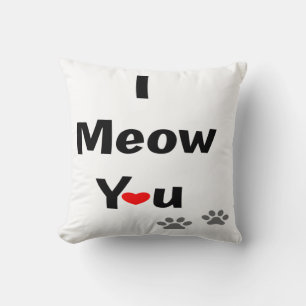 Cojín Decorativo Te Amo Gatos San Valentín cita felina Pasión