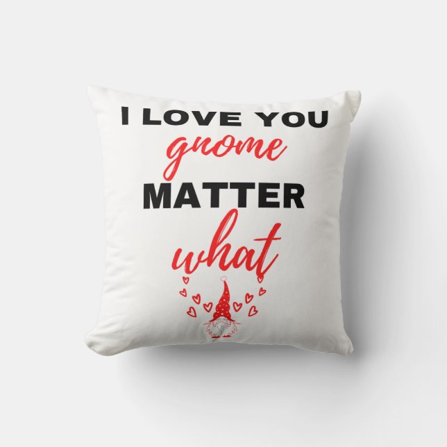 Cojín Decorativo Te Amo Gnome Matar Qué Negro (Anverso)