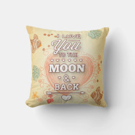 Cojín Decorativo Te Amo Hasta La Luna Y De Regreso