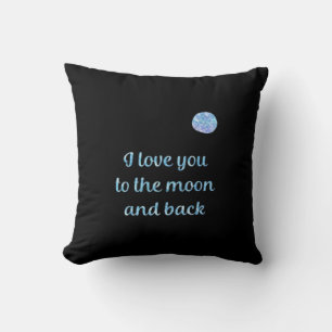 Cojín Decorativo Te Amo Hasta La Luna Y De Regreso Acuarela Plata