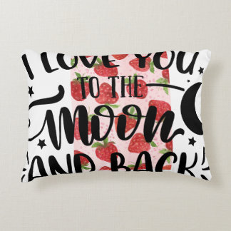 Cojín Decorativo "Te Amo Hasta la Luna y de Regreso" Almohadón Deco