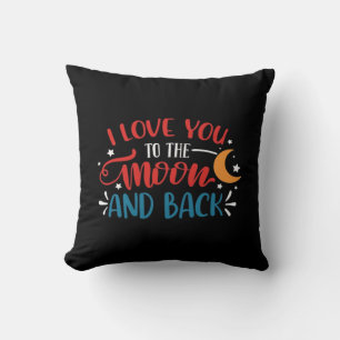 Cojín Decorativo Te Amo Hasta La Luna Y De Regreso Letra Romántica