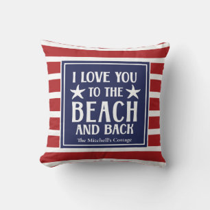 Cojín Decorativo Te Amo Hasta la Playa y de Regreso Barco Náutico