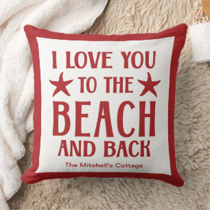 Cojín Decorativo Te amo hasta la playa y de vuelta Verano costero