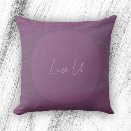 Cojín Decorativo Te Amo - Líneas Garabateadas Modernas Violetas