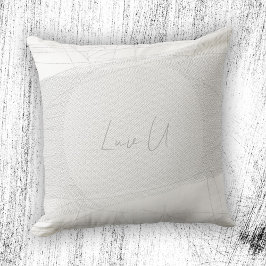 Cojín Decorativo Te Amo - Líneas Modernas Garabateadas Blancas y El