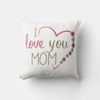 Cojín Decorativo Te Amo Mamá Corazón Floral