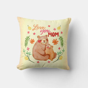 Cojín Decorativo Te amo, mamá - Mama Oso y el Día de la Madre de lo
