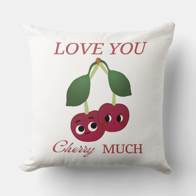 COJÍN DECORATIVO TE AMO MUCHO CHERRY (Anverso)