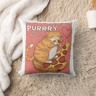 Cojín Decorativo Te Amo Mucho Gato Divertido Regalo para Amantes de