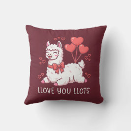 Cojín Decorativo Te Amo Mucho - Llama Kawaii de San Valentín