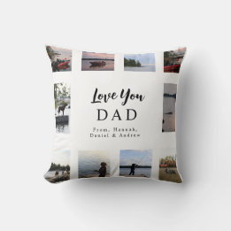 Cojín Decorativo Te Amo Papá | 10 Fotos y Nombres Personalizables