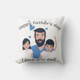 Cojín Decorativo Te amo papá, familia feliz feliz del día de padre