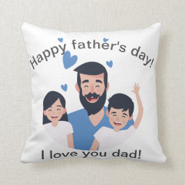 Cojín Decorativo Te amo papá, familia feliz feliz del día de padre