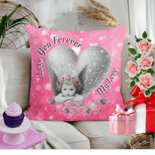 Cojín Decorativo Te Amo Por Siempre Mi Amor Cupido Vintage Cupido