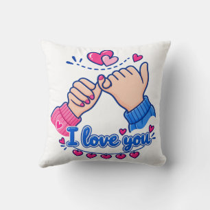 Cojín Decorativo Te Amo Promesa Meñique Corazones Lindos