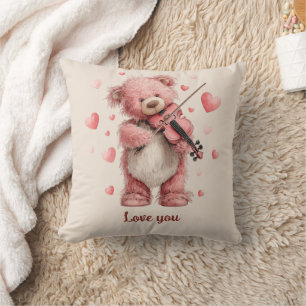 Cojín Decorativo Te Amo Teddy con Violín