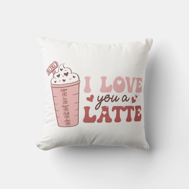 Cojín Decorativo Te Amo Un Latte (Anverso)