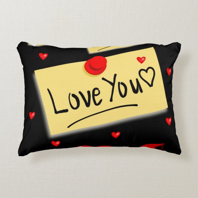 Cojín Decorativo Te amo zazzle negro nuevo (Anverso)