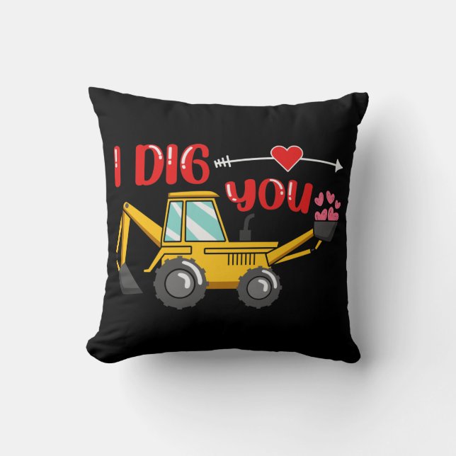 Cojín Decorativo Te Cavo Backhoe Valentine (Anverso)