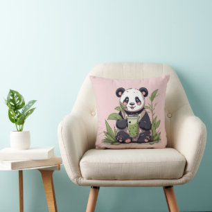 Cojín Decorativo Té de burbuja de café con café, té de boba