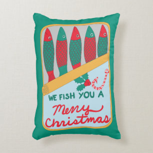 Cojín Decorativo Te Deseamos una Feliz Navidad, Pesca Divertida Vac