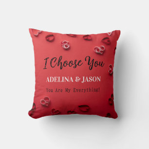 Cojín Decorativo Te elijo Día de San Valentín nombre personalizado