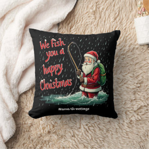 Cojín Decorativo Te pescamos una divertida fiesta de Navidad 
