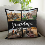 Cojín Decorativo Te queremos abuela 4 Collage de fotos<br><div class="desc">Digamos que te amamos esta temporada navideña con un regalo personalizado de Navidades tirando almohada con 4 de tus fotos favoritas y nombres de nietos y . Todo el texto de este diseño es editable para que pueda agregar su propio mensaje o texto. Disponible en diversos colores, estilos y productos....</div>
