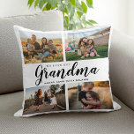 Cojín Decorativo Te queremos abuela 4 Collage de fotos<br><div class="desc">Digamos que te amamos esta temporada navideña con un regalo personalizado de Navidades tirando almohada con 4 de tus fotos favoritas y nombres de nietos y . Todo el texto de este diseño es editable para que pueda agregar su propio mensaje o texto. Disponible en diversos colores, estilos y productos....</div>