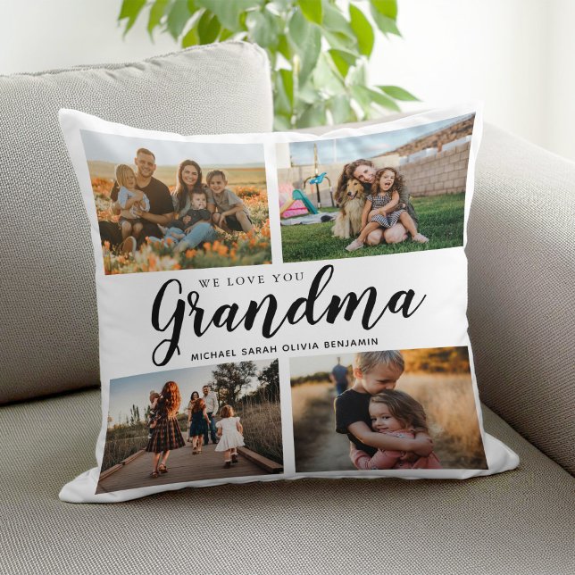 Cojín Decorativo Te queremos abuela 4 Collage de fotos (Subido por el creador)