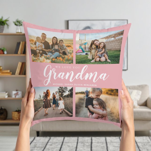 Cojín Decorativo Te queremos abuela 4 Collage de fotos (Subido por el creador)