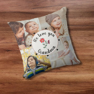 Cojín Decorativo Te queremos abuela 4 fotos personalizadas conserva