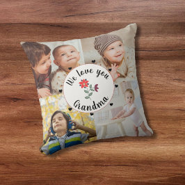 Cojín Decorativo Te queremos abuela 4 fotos personalizadas conserva