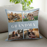 Cojín Decorativo Te queremos, abuela personalizada 4 Collages de fo<br><div class="desc">Digamos que te amamos esta temporada navideña con un regalo personalizado de Navidades tirando almohada con 4 de tus fotos favoritas y nombres de nietos y . Todo el texto de este diseño es editable para que pueda agregar su propio mensaje o texto. Disponible en diversos colores, estilos y productos....</div>