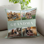 Cojín Decorativo Te queremos, abuela personalizada 4 Collages de fo<br><div class="desc">Digamos que te amamos esta temporada navideña con un regalo personalizado de Navidades tirando almohada con 4 de tus fotos favoritas y nombres de nietos y . Todo el texto de este diseño es editable para que pueda agregar su propio mensaje o texto. Disponible en diversos colores, estilos y productos....</div>