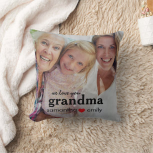 Cojín Decorativo te queremos foto de abuela 