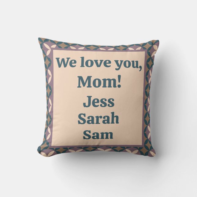 Cojín Decorativo ¡Te queremos, mamá! (Anverso)