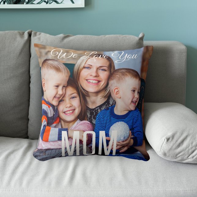 Cojín Decorativo Te queremos, mamá Personalizado foto Día de la Mad (Subido por el creador)