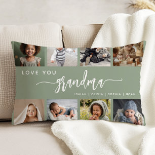 Cojín Decorativo Te Quiero Abuela Verde Menta Fotocolage