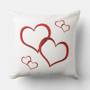 Cojín Decorativo Te quiero corazón, flecha y corazón rojo