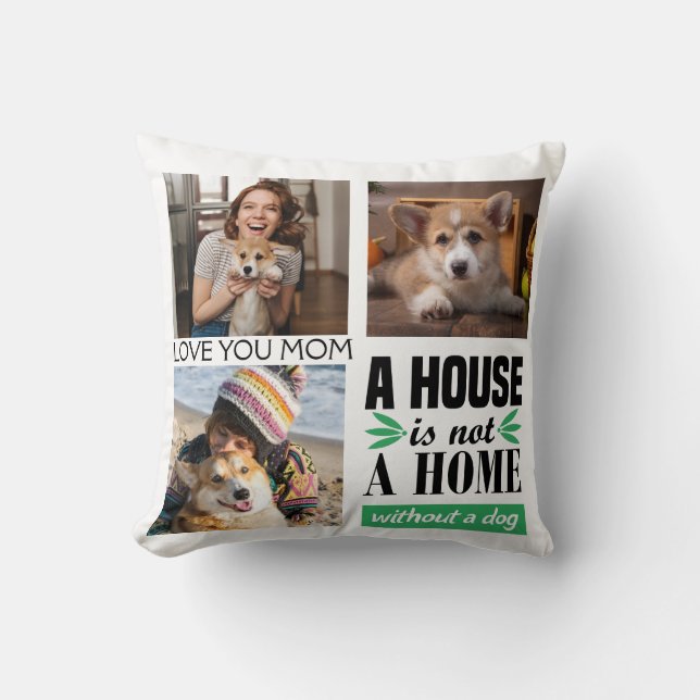 Cojín Decorativo Te quiero personalizado de Mamá tres collages de f (Anverso)