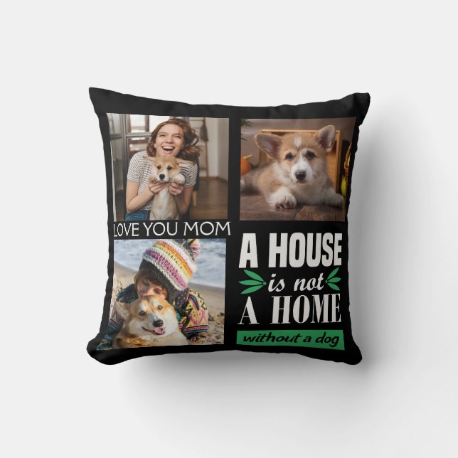 Cojín Decorativo Te quiero personalizado de Mamá tres collages de f (Anverso)