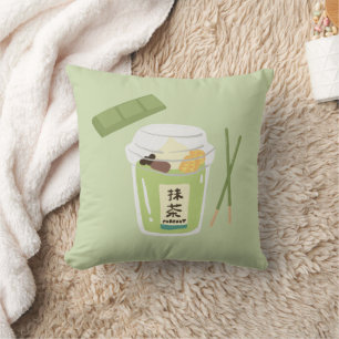Cojín Decorativo Té verde matcha, todo es mejor con matcha