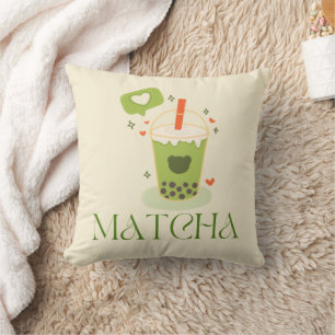 Cojín Decorativo Té verde matcha, todo es mejor con matcha