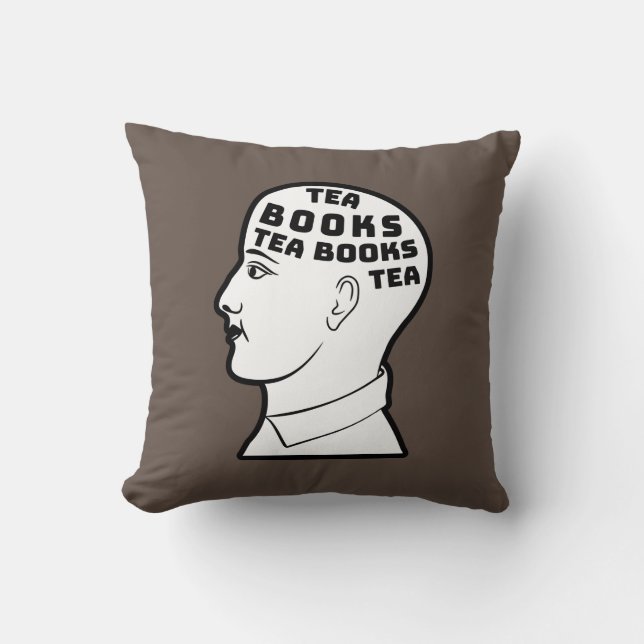 Cojín Decorativo Té y libros (Anverso)