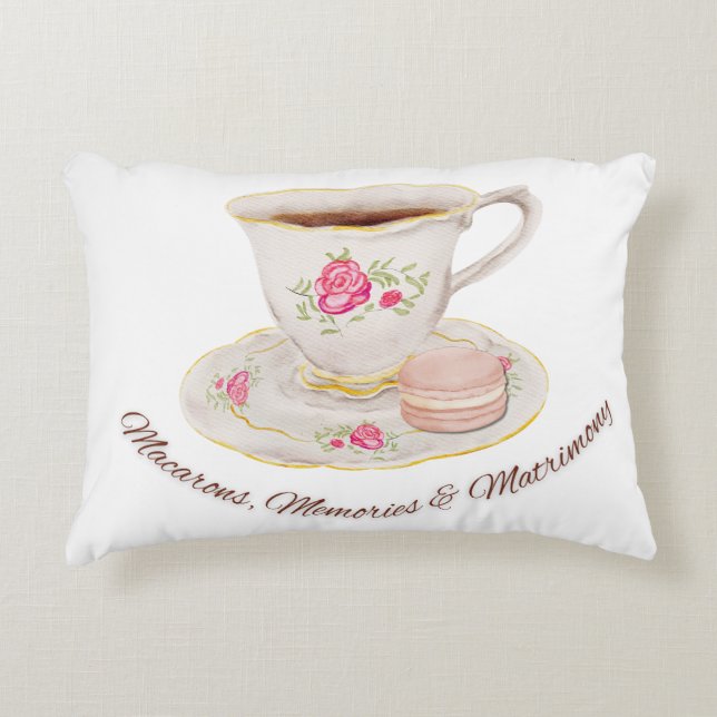 Cojín Decorativo Tea Fiesta Elegant Bridal Shower Bachelorette (Anverso)