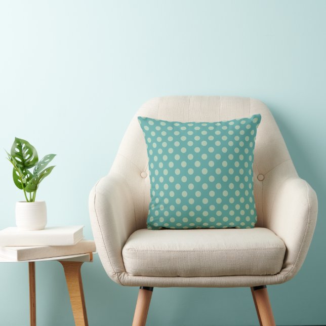 Cojín Decorativo Teal Polka Dot Pattern (Silla)