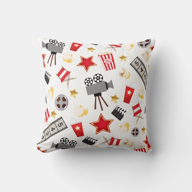 Cojín Decorativo Teatro de películas/teatro temporarios retros (Anverso)