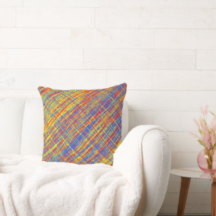 Cojín Decorativo Techo de Paja Rojo Amarillo Azul  
